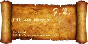 Füves Margit névjegykártya
